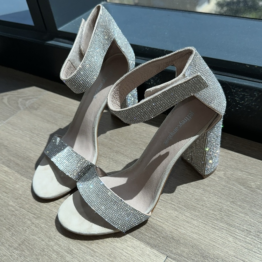 Jeffrey Campbell Silver Sparkle Heels